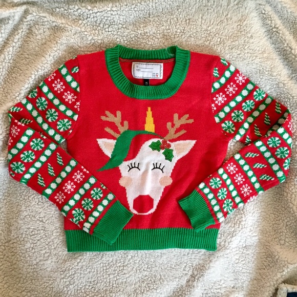 Juniors Holiday Reindeer sweater - Picture 1 of 4